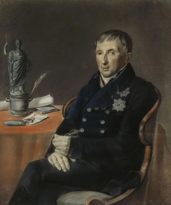 Framed Print : Portrait of Alexey Nikolayevich Olenin (1763-1843), 1833. Artist: Anonymous Framed Print : Portrait of Alexey Nikolayevich Olenin (1763-1843), 1833. Artist: Anonymous