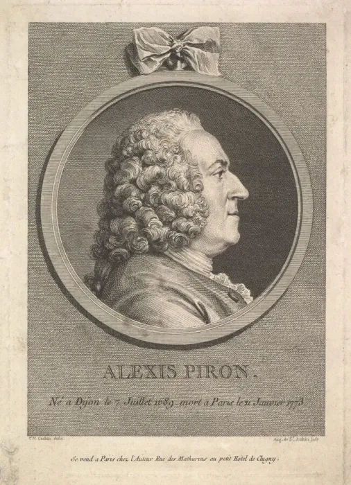 Framed Print : Portrait of Alexis Piron, 1776. Creator: Augustin de Saint-Aubin Framed Print : Portrait of Alexis Piron, 1776. Creator: Augustin de Saint-Aubin