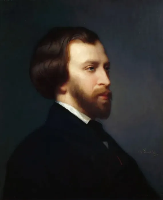 Framed Print : Portrait of Alfred de Musset (1810-1857). Artist: Landelle, Charles (1821-1908) Framed Print : Portrait of Alfred de Musset (1810-1857). Artist: Landelle, Charles (1821-1908)