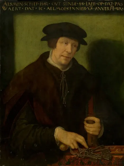 Framed Print : Portrait of an Almoner of Antwerp, 1542. Creator: Antwerp 16th Century Framed Print : Portrait of an Almoner of Antwerp, 1542. Creator: Antwerp 16th Century