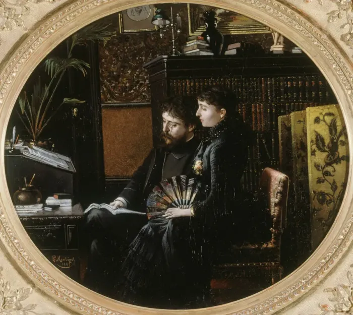 Framed Print : Portrait of Alphonse Daudet (1840-1897) and his wife (nee Julie Allard), 1883 Framed Print : Portrait of Alphonse Daudet (1840-1897) and his wife (nee Julie Allard), 1883
