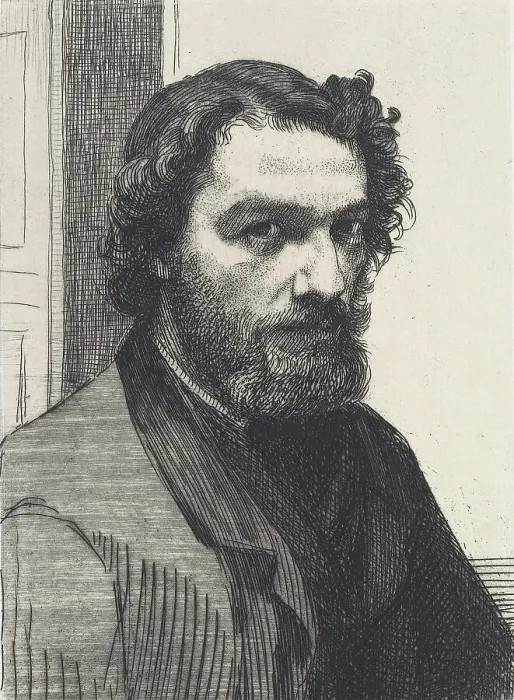 Framed Print : Portrait of Alphonse Legros, 1861. Creator: Felix Bracquemond Framed Print : Portrait of Alphonse Legros, 1861. Creator: Felix Bracquemond