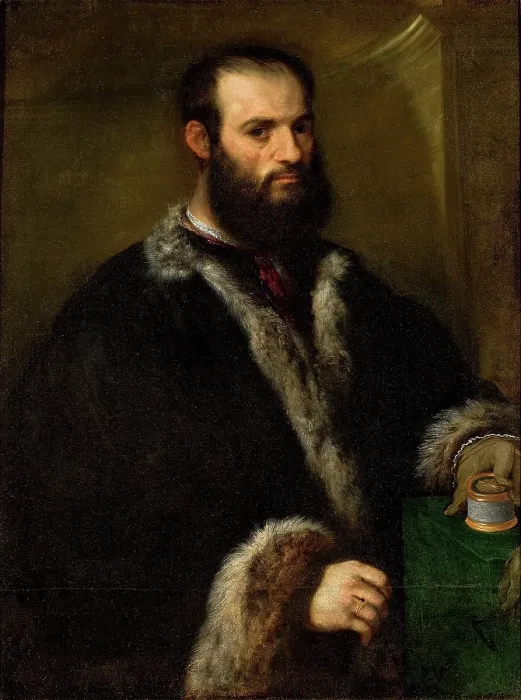 Framed Print : Portrait of Alvise Contarini, 1525-1550. Creator: Bordone, Paris (1500-1571) Framed Print : Portrait of Alvise Contarini, 1525-1550. Creator: Bordone, Paris (1500-1571)