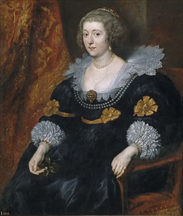 Framed Print : Portrait of Amalia of Solms-Braunfels (1602-1675). Artist: Dyck, Sir Anthony van (1599-1641) Framed Print : Portrait of Amalia of Solms-Braunfels (1602-1675). Artist: Dyck, Sir Anthony van (1599-1641)