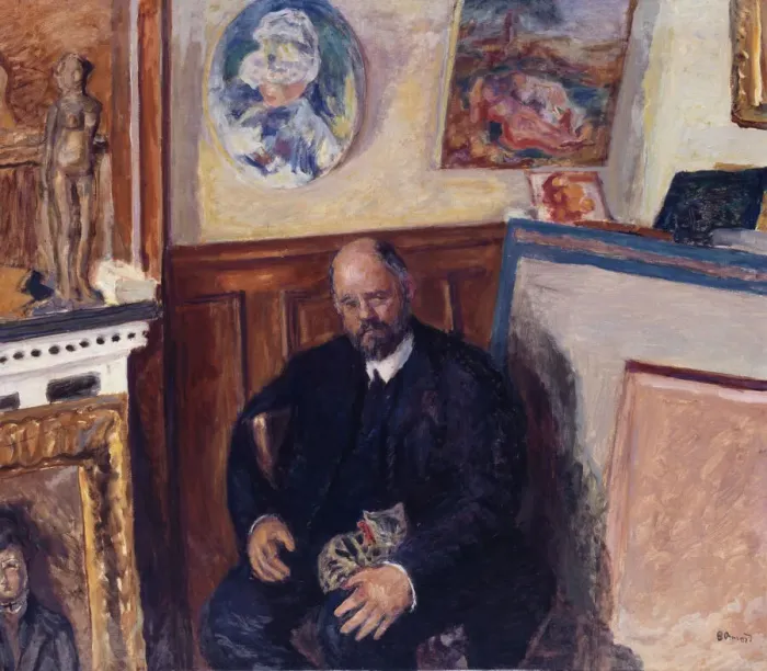 Framed Print : Portrait of Ambroise Vollard (1865-1939) with his cat, c. 1924 Framed Print : Portrait of Ambroise Vollard (1865-1939) with his cat, c. 1924