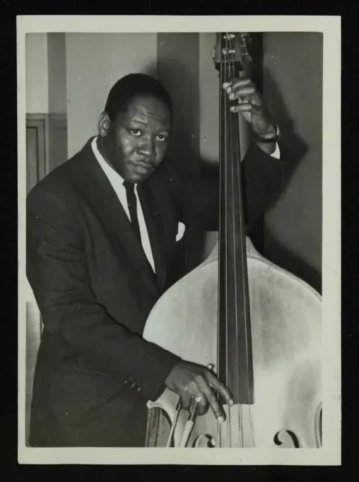 Framed Print : Portrait of American double bass player Curtis Counce, c1950s. Artist: Denis Williams Framed Print : Portrait of American double bass player Curtis Counce, c1950s. Artist: Denis Williams