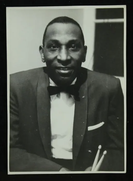 Framed Print : Portrait of American drummer Cozy Cole, 1950s. Artist: Denis Williams Framed Print : Portrait of American drummer Cozy Cole, 1950s. Artist: Denis Williams