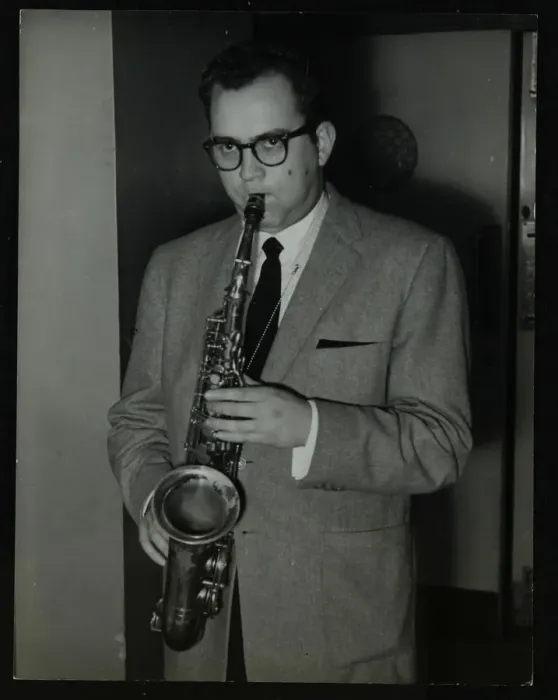 Framed Print : Portrait of American saxophonist Lennie Niehaus, 1950s. Artist: Denis Williams Framed Print : Portrait of American saxophonist Lennie Niehaus, 1950s. Artist: Denis Williams