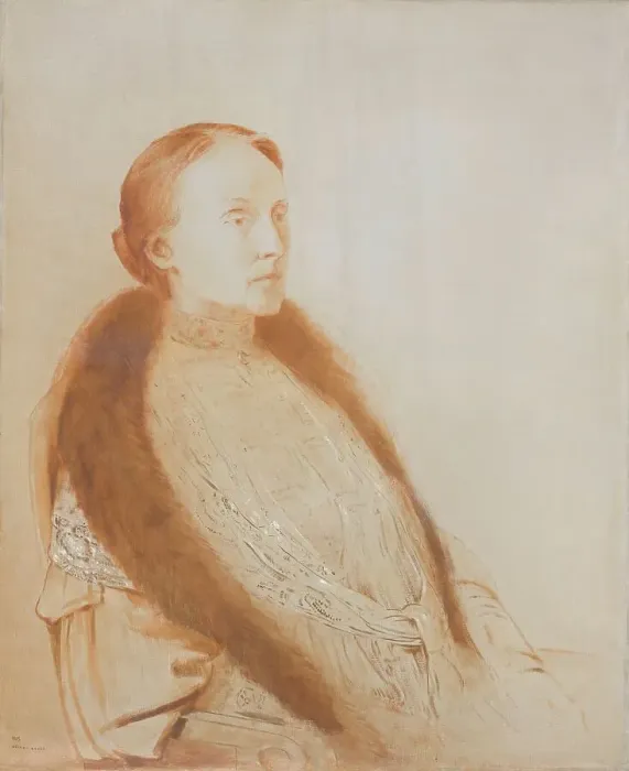 Framed Print : Portrait of A.M.L. Bonger-van der Linden, 1905. Creator: Odilon Redon Framed Print : Portrait of A.M.L. Bonger-van der Linden, 1905. Creator: Odilon Redon