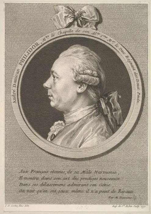 Framed Print : Portrait of AndreDanican Philidor, 1772. Creator: Augustin de Saint-Aubin Framed Print : Portrait of AndreDanican Philidor, 1772. Creator: Augustin de Saint-Aubin