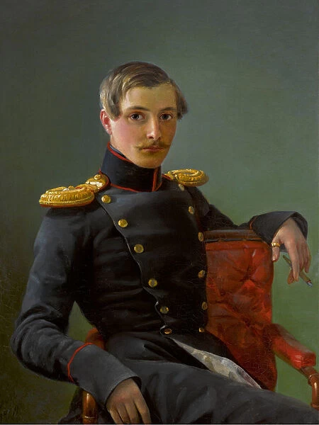 Portrait of Andrei Nikolaevich Karamzin (1814-1854), 1836. Creator: Orlov, Pimen Nikitich