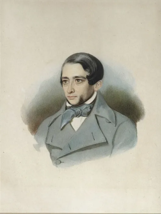 Framed Print : Portrait of Andrey Alexandrovich Krayevsky (1810-1889), Early 1840s. Artist: Anonymous Framed Print : Portrait of Andrey Alexandrovich Krayevsky (1810-1889), Early 1840s. Artist: Anonymous