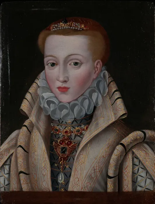 Framed Print : Portrait of Anna of Austria (1549-1580), Queen consort of Spain and Portugal, 2nd half of 16th cen. Creator: Anonymous Framed Print : Portrait of Anna of Austria (1549-1580), Queen consort of Spain and Portugal, 2nd half of 16th cen. Creator: Anonymous