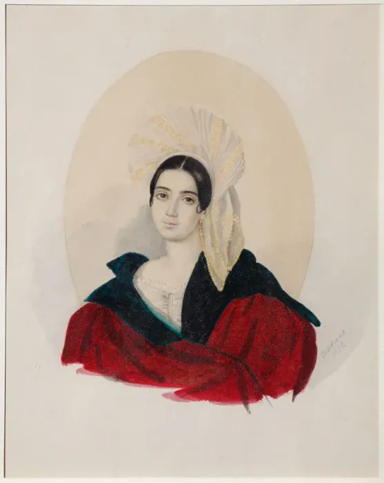 Framed Print : Portrait of Anna Davydovna Baratynskaya (1814-1889), nee Abamelek-Lazareva, 1836. Artist: Osokin (Asokin), Konstantin Semyonovich (1801-after 1847) Framed Print : Portrait of Anna Davydovna Baratynskaya (1814-1889), nee Abamelek-Lazareva, 1836. Artist: Osokin (Asokin), Konstantin Semyonovich (1801-after 1847)