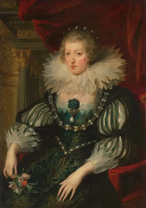 Framed Print : Portrait of Anne of Austria (1601-1666), Queen of France, c.1628. Creator: Workshop of Peter Paul Rubens Framed Print : Portrait of Anne of Austria (1601-1666), Queen of France, c.1628. Creator: Workshop of Peter Paul Rubens