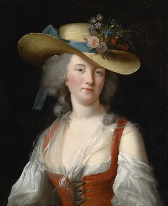 Framed Print : Portrait of Anne Catherine Le Preudhomme de Chatenoy, Comtesse de Verdun, as fine gardener, c. 1780. Artist: Vigee-Lebrun, Marie Louise Elisabeth (1755-1842) Framed Print : Portrait of Anne Catherine Le Preudhomme de Chatenoy, Comtesse de Verdun, as fine gardener, c. 1780. Artist: Vigee-Lebrun, Marie Louise Elisabeth (1755-1842)
