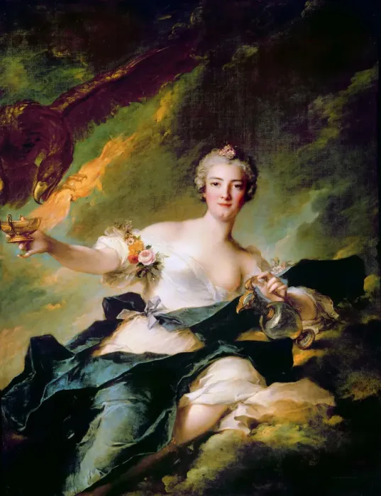 Framed Print : Portrait of Anne-Josephe Bonnier de La Mosson, duchesse de Chaulnes as Hebe. Artist: Nattier, Jean-Marc (1685-1766) Framed Print : Portrait of Anne-Josephe Bonnier de La Mosson, duchesse de Chaulnes as Hebe. Artist: Nattier, Jean-Marc (1685-1766)