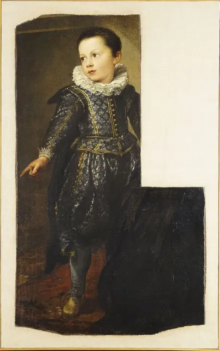Framed Print : Portrait of Ansaldo Pallavicino as a child, c.1626. Creator: Dyck, Sir Anthonis van (1599-1641)