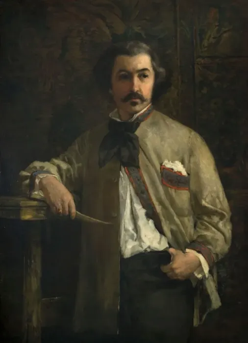 Framed Print : Portrait of Antoine Etex (1808-88), 1855. Creator: Thomas Couture Framed Print : Portrait of Antoine Etex (1808-88), 1855. Creator: Thomas Couture