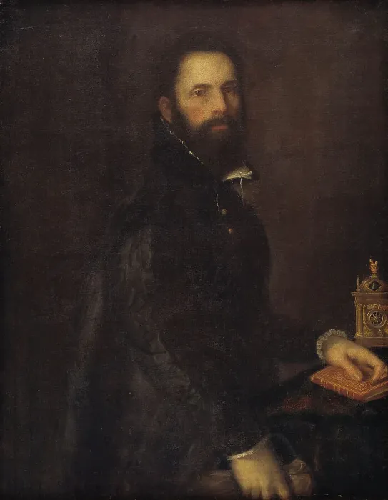 Framed Print : Portrait of Antonio Galli, 1550-1612. Creators: Federico Barocci, Titian Framed Print : Portrait of Antonio Galli, 1550-1612. Creators: Federico Barocci, Titian