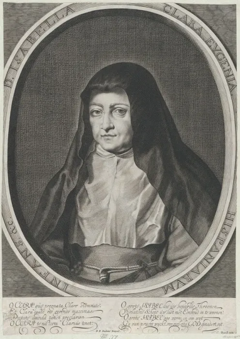 Framed Print : Portrait of Archduchess Isabella Clara Eugenia, Spanish Regent of the Low Countries... ca. 1628-56. Creator: Anon Framed Print : Portrait of Archduchess Isabella Clara Eugenia, Spanish Regent of the Low Countries... ca. 1628-56. Creator: Anon