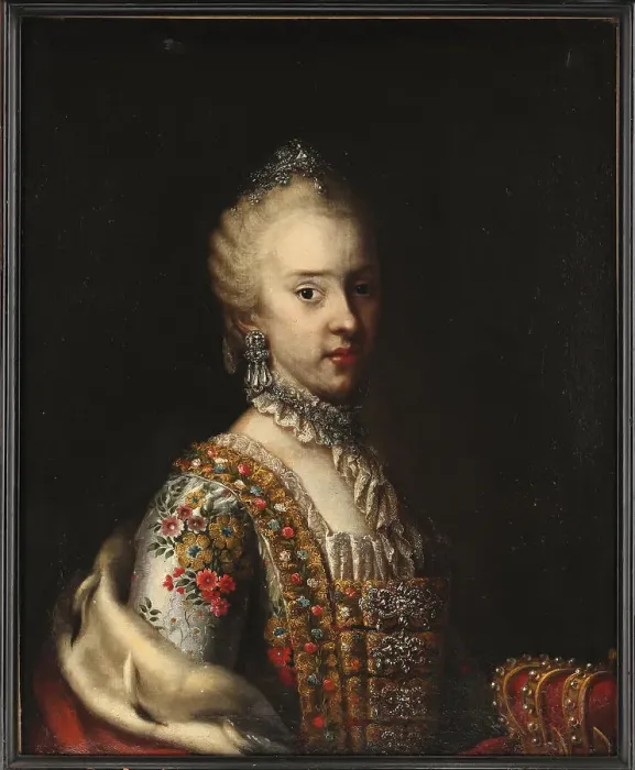 Framed Print : Portrait of Archduchess Maria Carolina of Austria (1752-1814), Queen of Naples and Sicily, c1770. Creator: Anonymous () Framed Print : Portrait of Archduchess Maria Carolina of Austria (1752-1814), Queen of Naples and Sicily, c1770. Creator: Anonymous ()