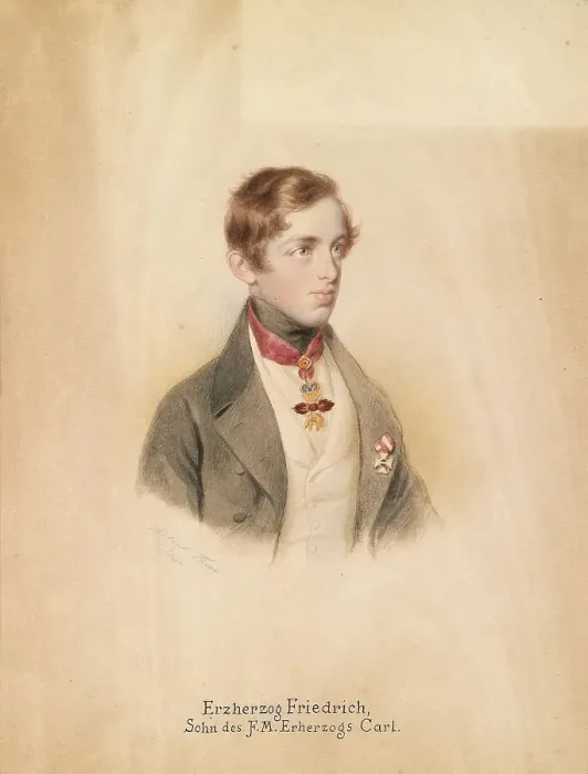 Framed Print : Portrait of Archduke Friedrich Ferdinand Leopold of Austria (1821-1847). Creator: Theer, Robert (1808-1863) Framed Print : Portrait of Archduke Friedrich Ferdinand Leopold of Austria (1821-1847). Creator: Theer, Robert (1808-1863)