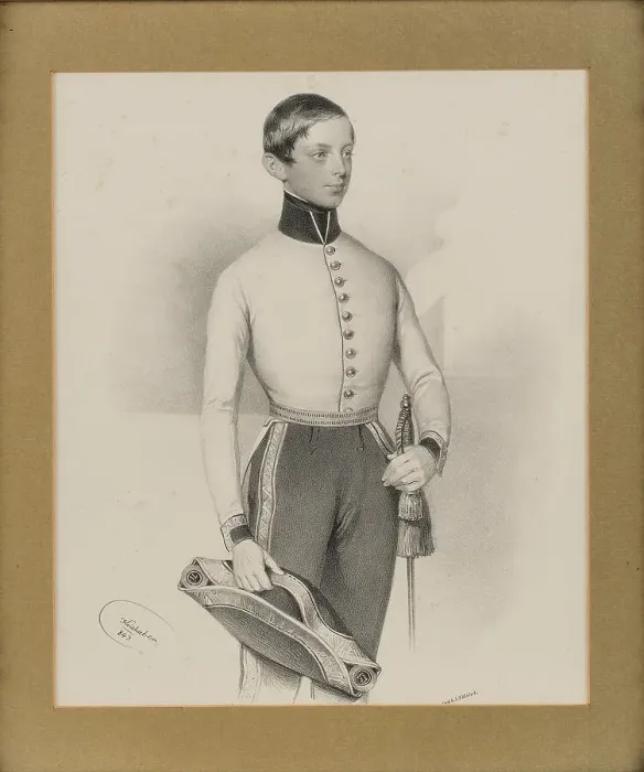 Framed Print : Portrait of Archduke Wilhelm of Habsburg-Lorraine (1827-1894), 1843. Creator: Kriehuber, Josef (1800-1876) Framed Print : Portrait of Archduke Wilhelm of Habsburg-Lorraine (1827-1894), 1843. Creator: Kriehuber, Josef (1800-1876)