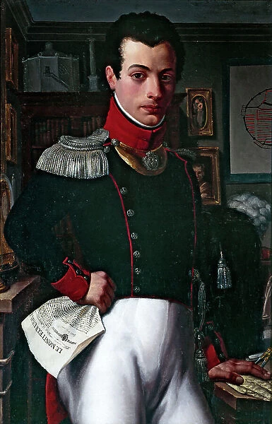 Portrait of an architect in the uniform of an officer of the National Guard, 1829. Creator: Constant Misbach