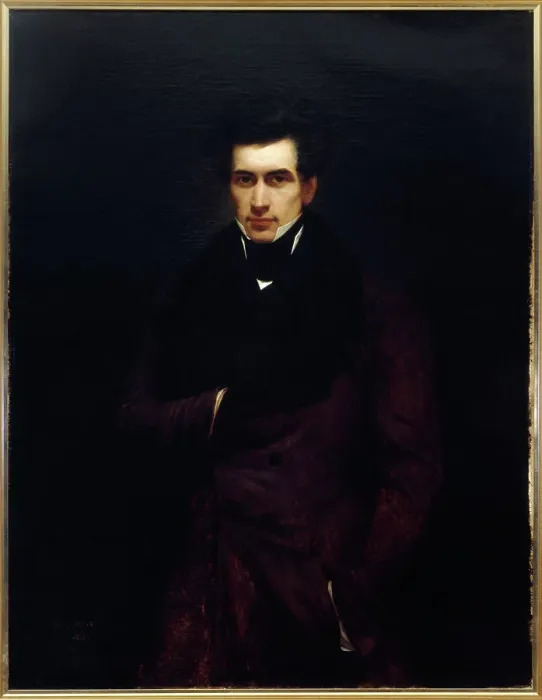 Framed Print : Portrait of Armand Carel (1800-1836), journalist, 1833. Creator: Henry Scheffer Framed Print : Portrait of Armand Carel (1800-1836), journalist, 1833. Creator: Henry Scheffer