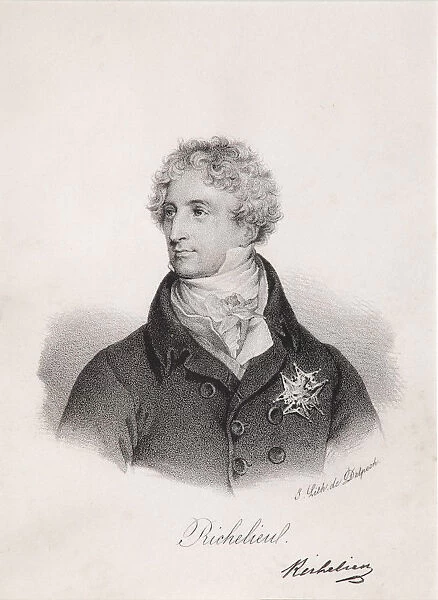 Portrait of Armand Emmanuel du Plessis, duc de Richelieu, 1820s. Artist: Delpech, Francois Seraphin (1778-1825)