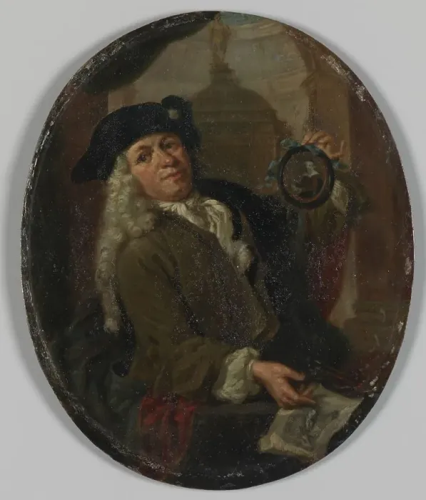 Framed Print : Portrait of Arnoud van Halen (1673-1732). Painter, Printmaker, Poet and Collector in Amsterdam, 1725 Creator: Unknown Framed Print : Portrait of Arnoud van Halen (1673-1732). Painter, Printmaker, Poet and Collector in Amsterdam, 1725 Creator: Unknown