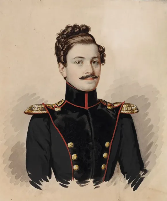 Framed Print : Portrait of Artemy Dmitrievich Raevsky (1814-1853), 1835. Creator: Hampeln, Carl Framed Print : Portrait of Artemy Dmitrievich Raevsky (1814-1853), 1835. Creator: Hampeln, Carl