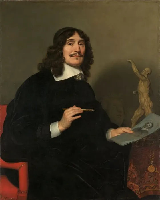Framed Print : Portrait of an Artist, 1655. Creator: Gerrit van Honthorst Framed Print : Portrait of an Artist, 1655. Creator: Gerrit van Honthorst