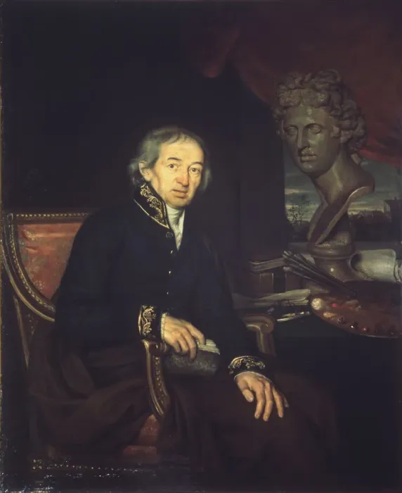 Framed Print : Portrait of the artist Dimitri Levitsky (1735-1822), 1812. Artist: Yakovlev, Ivan Eremeevich (1787-1843) Framed Print : Portrait of the artist Dimitri Levitsky (1735-1822), 1812. Artist: Yakovlev, Ivan Eremeevich (1787-1843)