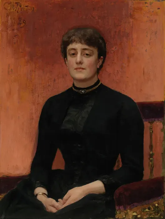 Framed Print : Portrait of the Artist Elizaveta Zvantseva, 1889. Creator: Il'ya Repin Framed Print : Portrait of the Artist Elizaveta Zvantseva, 1889. Creator: Il'ya Repin