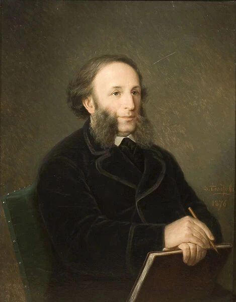 Portrait of the artist Ivan Aivazovsky (1817-1900), 1879. Artist: Bolotov, Dmitry Mikhaylovich (1837-1907)