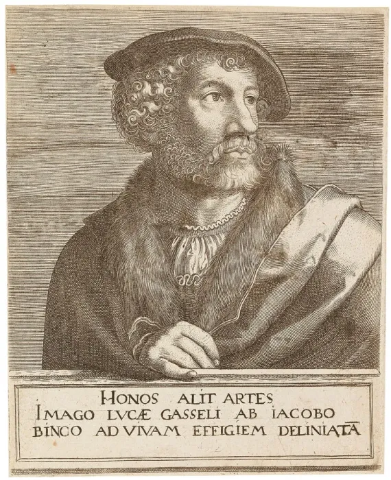 Framed Print : Portrait of the Artist Lucas Gassel. Creator: Binck, Jakob (1490 / 1504-1569) Framed Print : Portrait of the Artist Lucas Gassel. Creator: Binck, Jakob (1490 / 1504-1569)