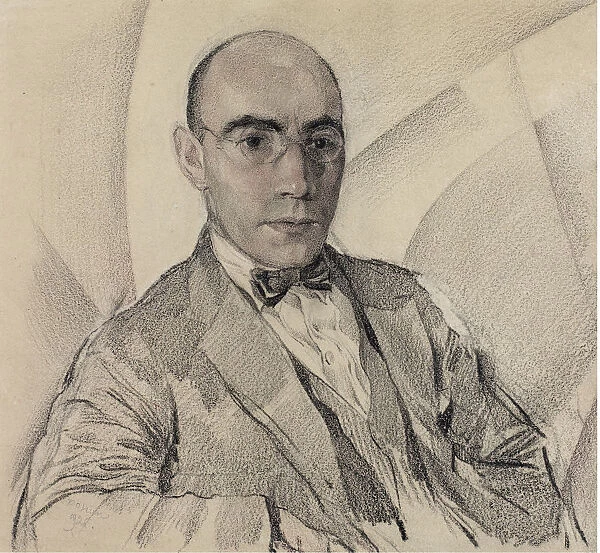 Portrait of the artist and the photographer Miron Sherling (1880-1958). Artist: Chekhonin, Sergei Vasilievich (1878-1936)