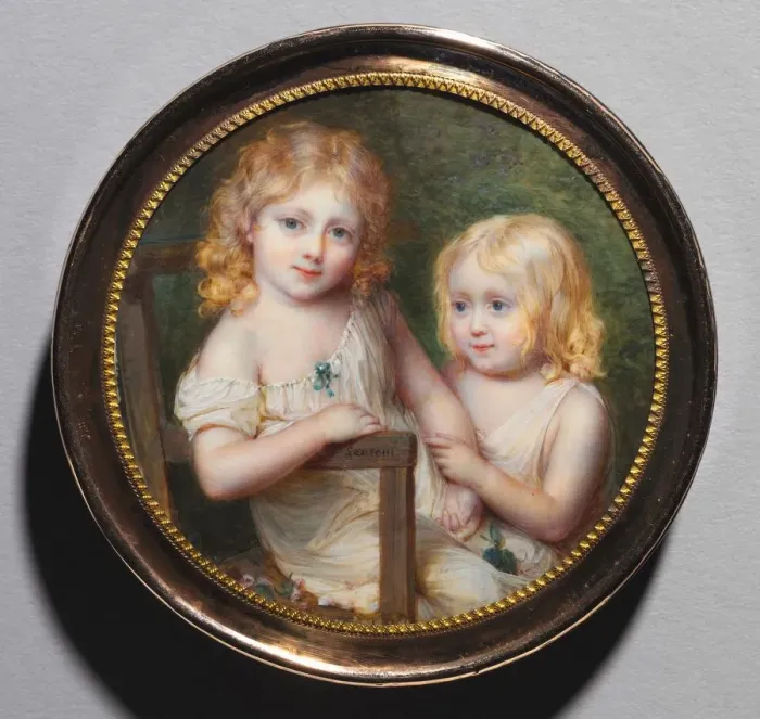 Framed Print : Portrait of the Artists Children Emma and Paul, c. 1795. Creator: Jean-Antoine Laurent (French Framed Print : Portrait of the Artists Children Emma and Paul, c. 1795. Creator: Jean-Antoine Laurent (French