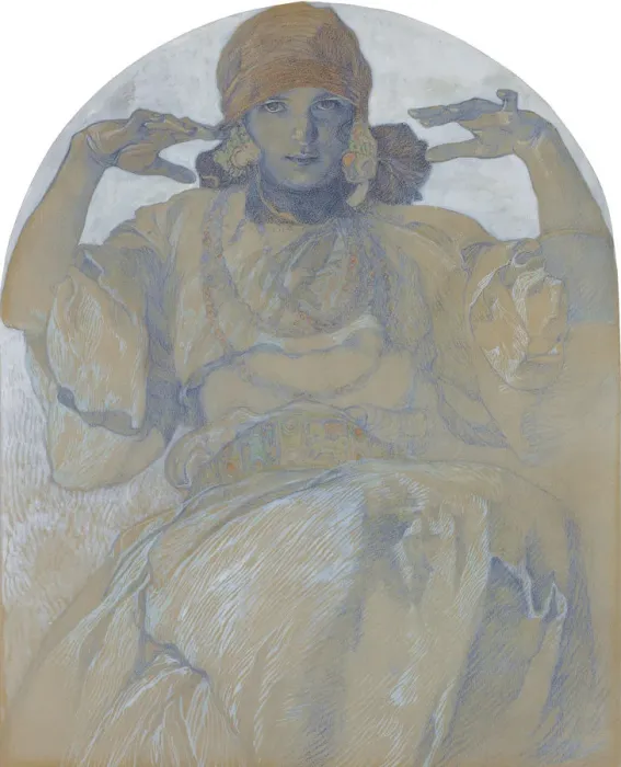 Framed Print : Portrait of the artists Daughter, Jaroslava, c. 1924. Artist: Mucha, Alfons Marie Framed Print : Portrait of the artists Daughter, Jaroslava, c. 1924. Artist: Mucha, Alfons Marie