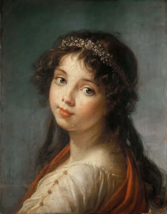 Framed Print : Portrait of the artists Daughter (Jeanne-Lucie-Louise, dite Julie), 1792. Creator Framed Print : Portrait of the artists Daughter (Jeanne-Lucie-Louise, dite Julie), 1792. Creator