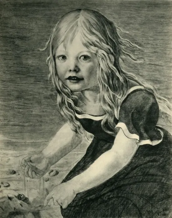 Framed Print : Portrait of the artists daughter, Marie, at the coast, 1816, (1943) Framed Print : Portrait of the artists daughter, Marie, at the coast, 1816, (1943)