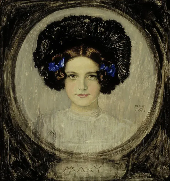 Framed Print : Portrait of the Artist's Daughter Mary, 1906. Creator: Franz von Stuck Framed Print : Portrait of the Artist's Daughter Mary, 1906. Creator: Franz von Stuck