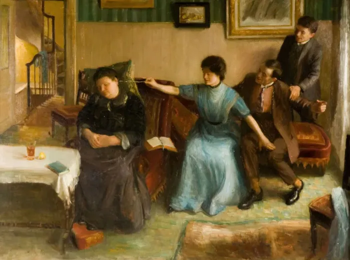 Framed Print : Portrait of the Artists Family, a Playful Scene, 1910-1911. Creator: Mark Gertler Framed Print : Portrait of the Artists Family, a Playful Scene, 1910-1911. Creator: Mark Gertler