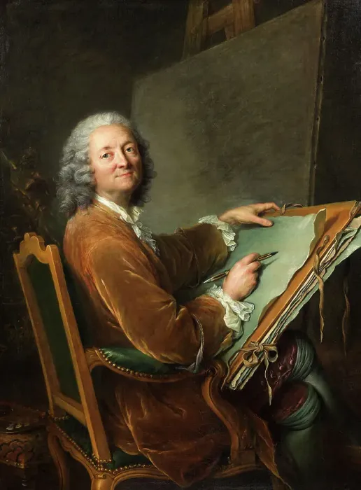 Framed Print : Portrait of the artist's father Hubert Drouais (1699-1767), c18th century. Creator: Francois Hubert Drouais