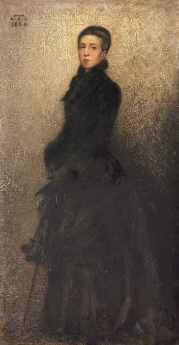 Framed Print : Portrait of the Artist's Mother (Mrs. Dillon), 1880. Creator: Theobald Chartran Framed Print : Portrait of the Artist's Mother (Mrs. Dillon), 1880. Creator: Theobald Chartran
