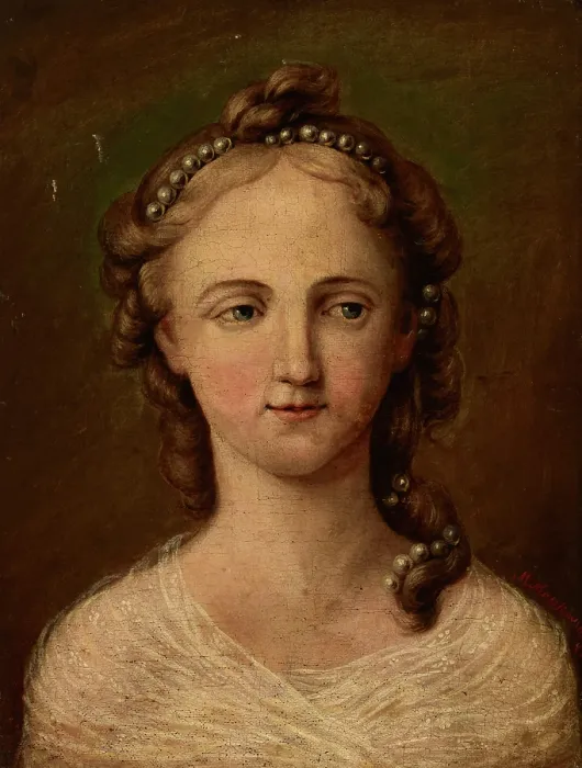 Framed Print : Portrait of Artist's Sister Fryderyka Maszkowska, 1850. Creator: Marceli Maszkowski. Portrait of Artist's Sister Fryderyka Maszkowska, 1850. Creator: Marceli Maszkowski Framed Print : Portrait of Artist's Sister Fryderyka Maszkowska, 1850. Creator: Marceli Maszkowski. Portrait of Artist's Sister Fryderyka Maszkowska, 1850. Creator: Marceli Maszkowski