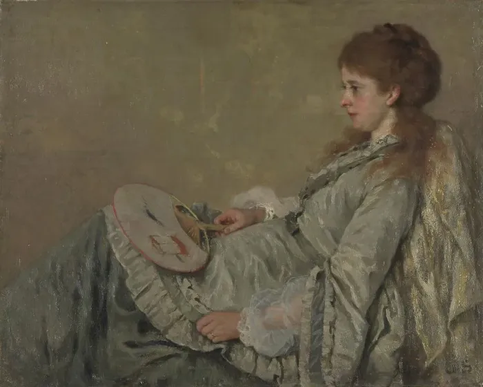 Framed Print : Portrait of the Artists Wife, 1872-1873. Artist: Scholderer, Franz Otto (1834-1902) Framed Print : Portrait of the Artists Wife, 1872-1873. Artist: Scholderer, Franz Otto (1834-1902)