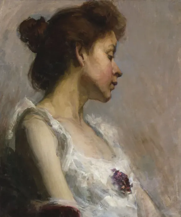 Framed Print : Portrait of the Artists Wife, (1897?). Creator: Henry Ossawa Tanner